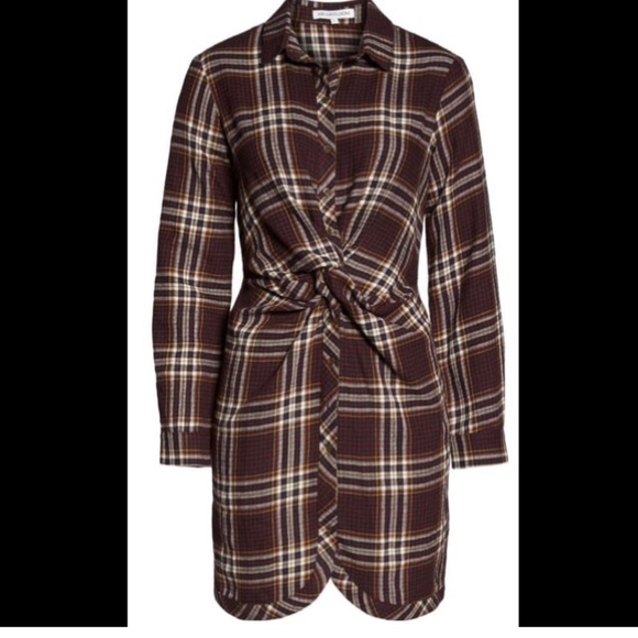 Heartloom Claude Twist Front Plaid Shirt Dress - Picture 2 of 5